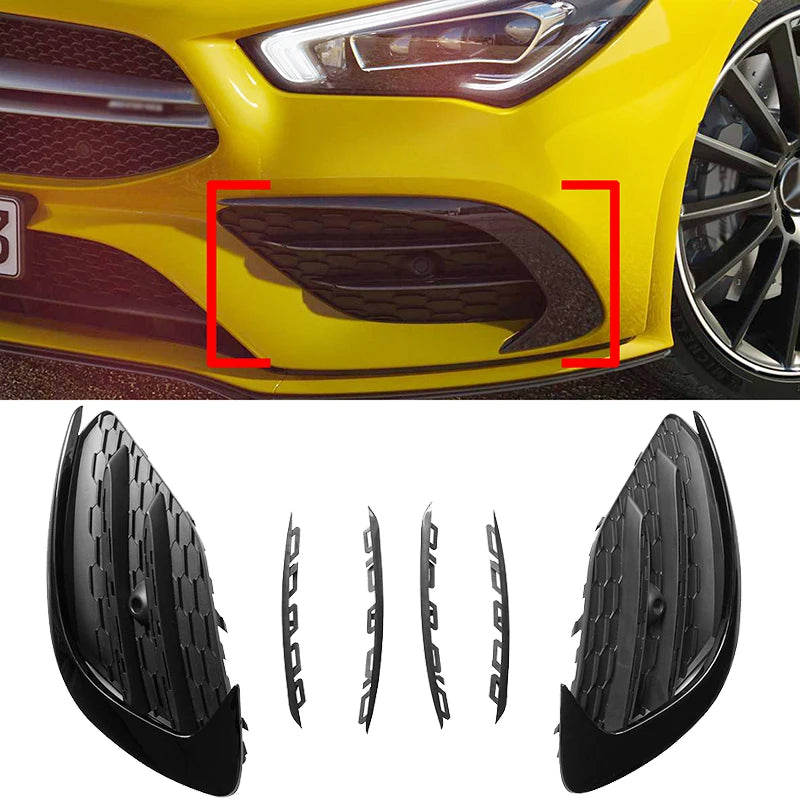 Grelhas Laterais e Splits Para-Choques Mercedes Benz C118 AMG 2020+
Front Bumper Canards Splitter Protector Fog Light Grille For Mercedes Benz C118 AMG 2020+