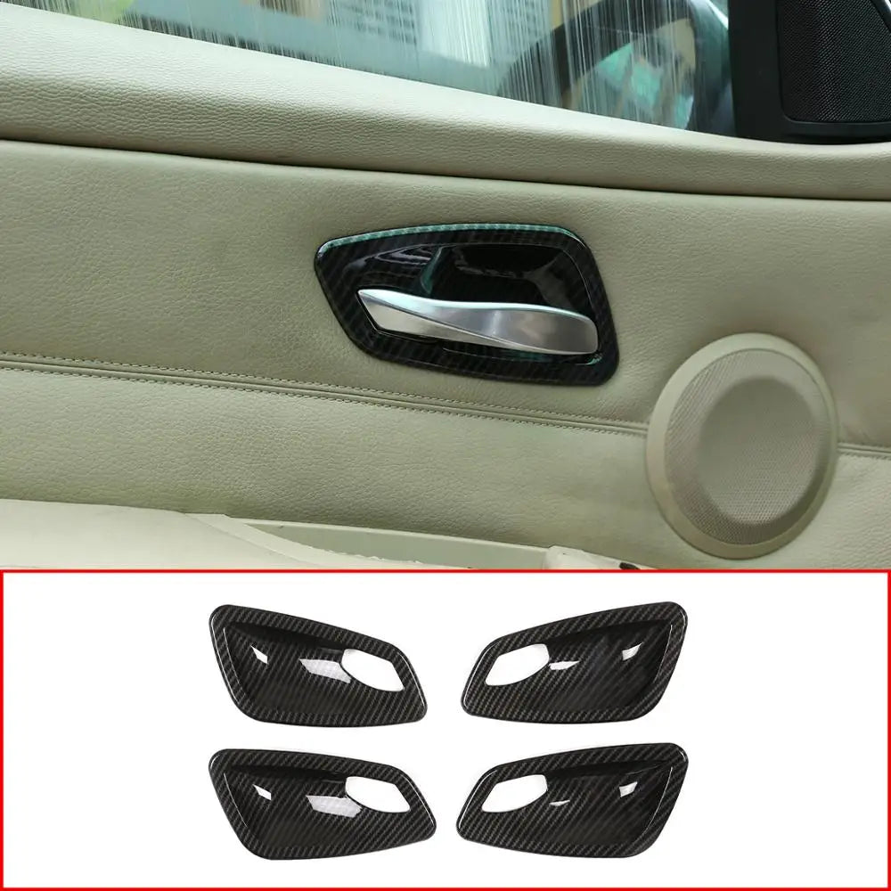 4 Peças capas puxador portas 2 opções BME E90 E91

4Pcs ABS Chrome/carbon fiber texture inner Door handle bowl decoration cover Car Accessories For BMW E90 3 series 2005 -2012