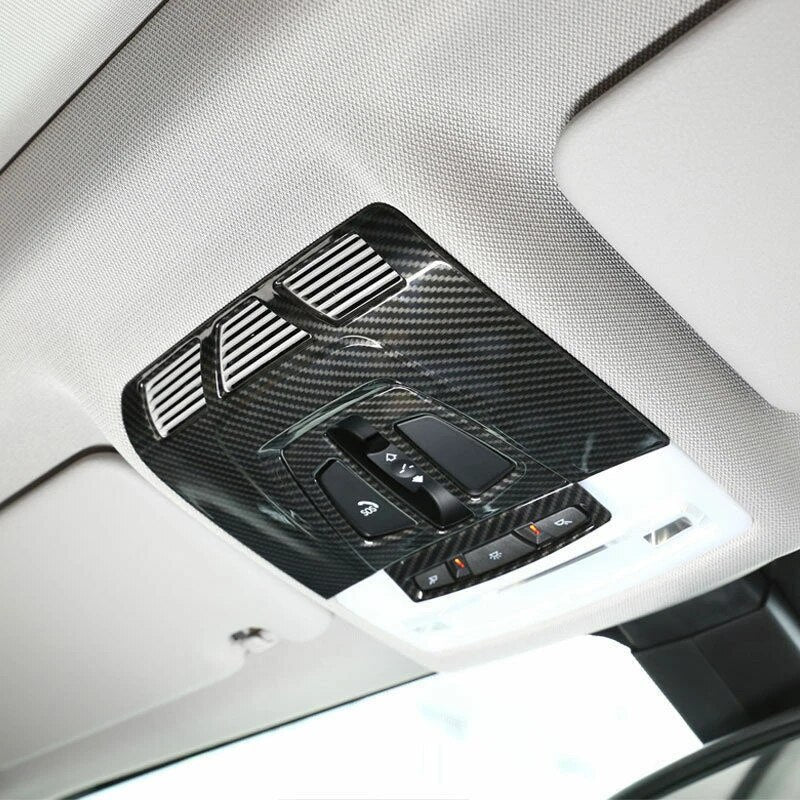 Couvercle de lumière en Fiber de carbone, panneau de lampe de lecture avant, garniture de décoration pour BMW série 1/2/3 F20 F45 F30 F34 X5 F15 X6 F16