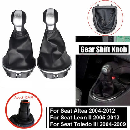 For Seat Altea 2004-2012 Leon II 2005-2012 Toledo III 2004-2009 Gear Shift Knob Lever Shifter 5 6 Speed With Leather Gaiter Boot