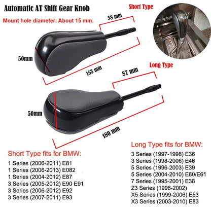 Nouveau pommeau de levier de vitesse automatique court et Long, pour E81 E82 E87 E90 E91 E92 E93 E36 E38 E39 E46 Z4 Z3 E53 X5 X3 E60.