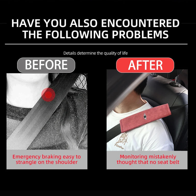 Protecção de cinto para Mini

For MINI Logo 2pcs Car Seat Belt Cover Leather Shoulder Protection Cooper JCW WORKS R55 R56 F55 F56 R57 R58 R59 R60 R50