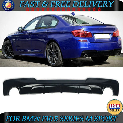 Difusor M Performance  BMW 5 Series F10 F11 2010-2016

 For BMW 5 Series F10 F11 2010-2016 with Sport Bumper Double-Single  M Performance Rear Diffuser Spoiler Front Lip