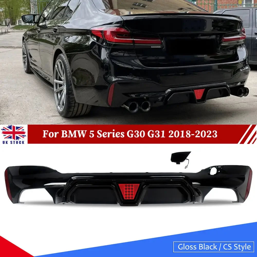 Difusor Estilo CS Com Stop F1 BMW 5 Series G30 G31 G38 2018-2022 

G30 CS Style Rear Bumper Diffuser With LED Light M Sport Diffusor For BMW 5 Series G30 G31 G38 2018-2022
