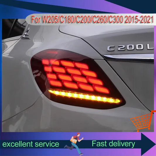 Faróis 3D Mercedes w205 classe c 2015 a 2021

Auto Taillight For Mercedes Benz W205 C180 C200 C260 C300 2015-2021 Modified Dynamic DRL Turn Signal Light Rear Lamp Assembly