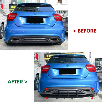 Split Difusor w176 Mercedes Classe A APENAS para-choques Amg

4 Fins Glossy Black Car Rear Bumper Diffuser Rear Side Splitters Spoiler Lip For Mercedes Benz A Class W176 AMG Line 2016-2018