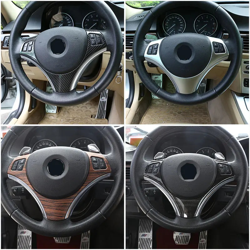 Cache central de volant BMW E81 E82 E87 E88 E90 E91

 Autocollant de couverture de cadre de volant de voiture en Fiber de carbone ABS, pour BMW série 3 E90 05-12 et BMW série 1 E87 04-11, accessoires de voiture