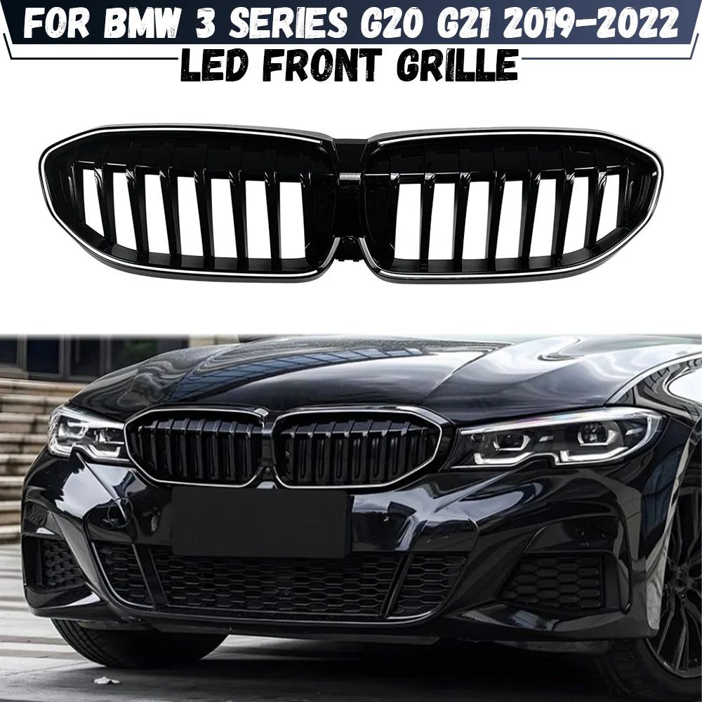Grelha central iluminada BMW 3-Series G20 G21 2019 2020 2021 2022 pre facelift