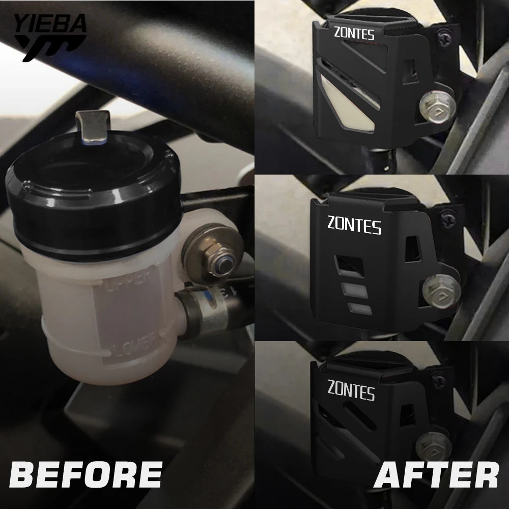Motorcycle CNC Rear Brake Fluid Reservoir Cover Guard Protector For Zontes G1-125 ZT125-U 125 U1 Z2 125 U125 Accessories
