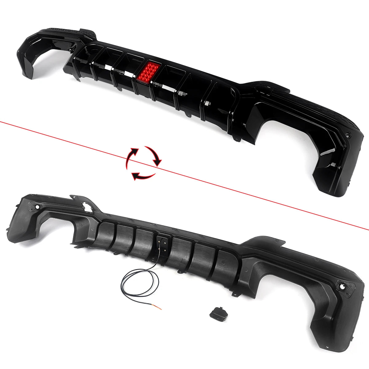 Difusor com Stop F1  BMW X3 G01 LCI M Sport 2022+   Preto brilhante ou carbono Aquaprint