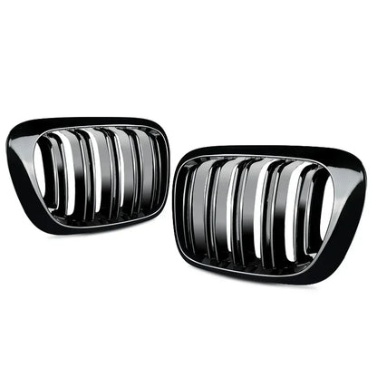 Grelhas Duplas  BMW  E46 M Series 3 coupe 1998-04 

Front Kidney Grill Double Slat Grille for BMW  E46 M Series M3 2 Door Gloss Black Racing Grille Fit 1998-04 Car ABS Styling