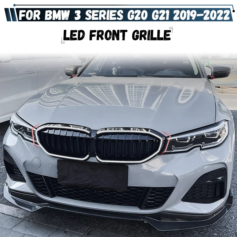 Grelha central iluminada BMW 3-Series G20 G21 2019 2020 2021 2022 pre facelift