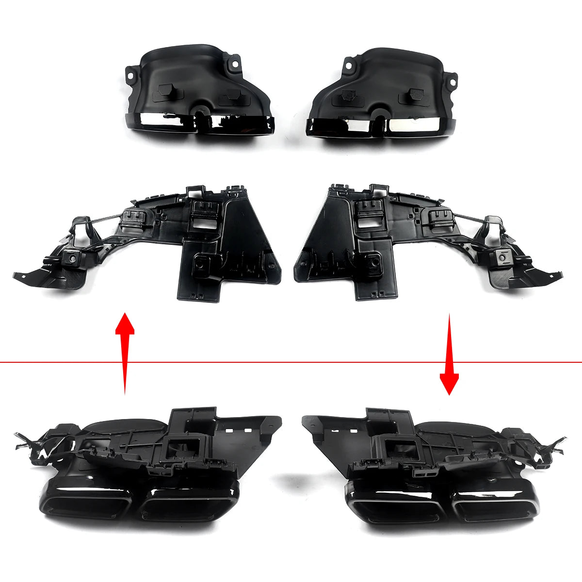 Kit c63 Mercedes W205 SEM PARA-CHOQUES AMG

W205 AMG Style Black Rear Bumper Diffuser For Mercedes W205 C Class Classic Model 2015-2018 4-outlet Exhaust Tips Endpipe