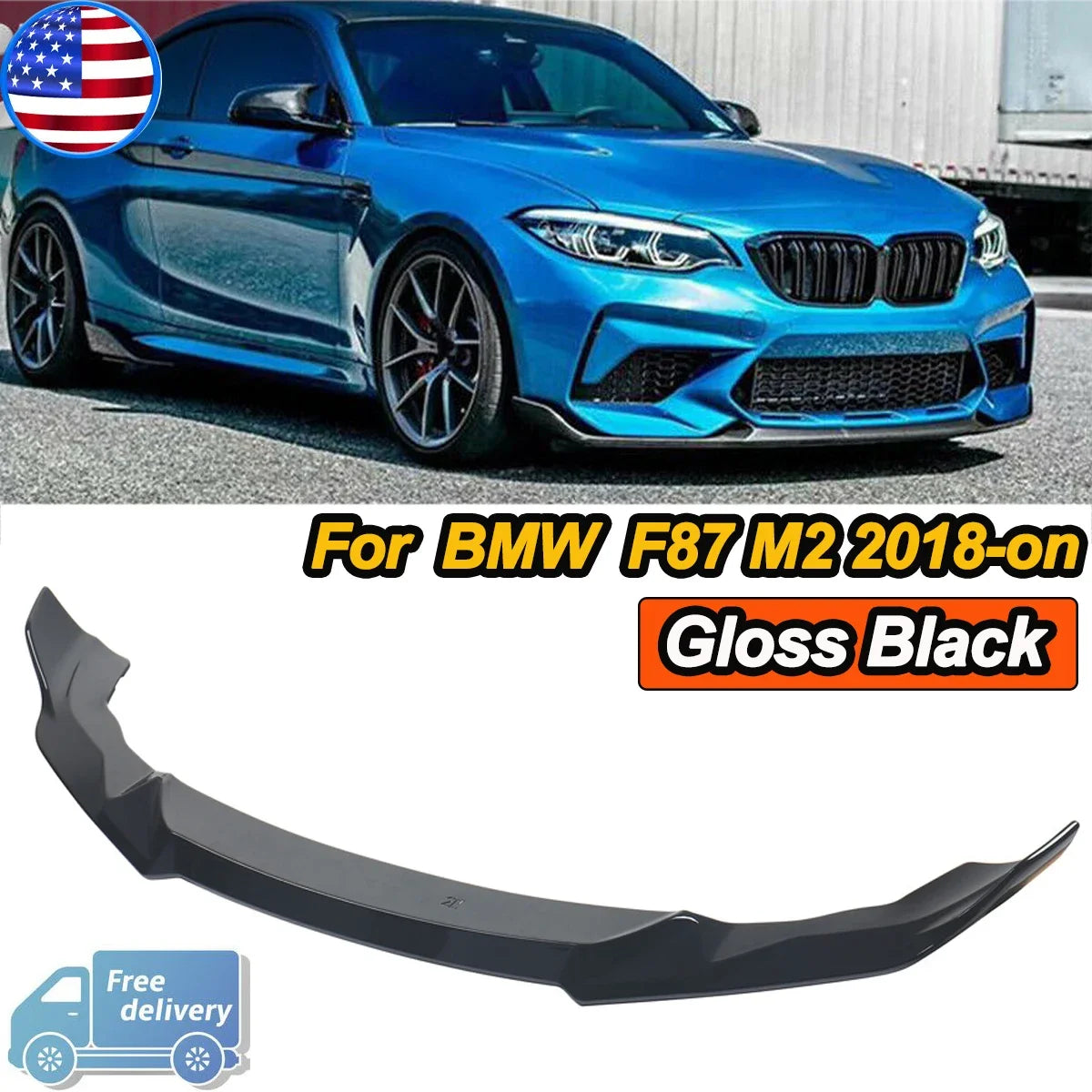 Lèvre avant CS BMS M2 F87

 Style CS pour BMW F87 M2 2016 – 2018, becquet avant noir brillant, séparateur de menton