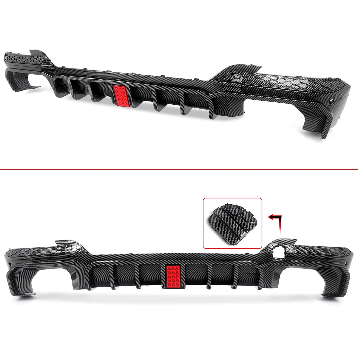 Difusor com Stop F1  BMW X3 G01 LCI M Sport 2022+   Preto brilhante ou carbono Aquaprint
