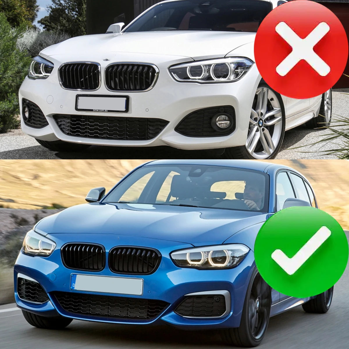 Grelhas ou splits For BMW F20 F21 M Sport M135i M140i 114d 116d 118d 120d 125d Lci 2015-2019 Front Bumper Grill Trim Clasp Fog Light Frame
