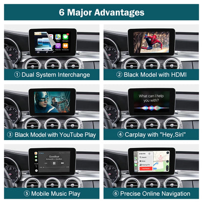 Boîte d'activateur CarPlay sans fil Mercedes Benz Classe C W205 GLC 2015-2018,
 
CarPlay sans fil pour Mercedes Benz classe C W205 GLC 2015-2018, avec fonctions de jeu de voiture AirPlay Android Auto Mirror Link