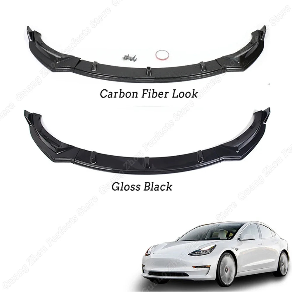 Lèvre avant Tesla

 Déflecteur de lèvre de pare-choc avant de voiture, 3 pièces, Kit de carrosserie, séparateur de becquet, diffuseur, protection pour Tesla modèle 3 segmenté, nouveau