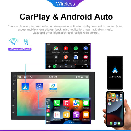 Rádio 
Podofo Android13 Car Stereo Radio 7/9/10inch 4+64G Carplay Android auto Car Multimedia Player WIFI Bluetooth For Toyota Honda