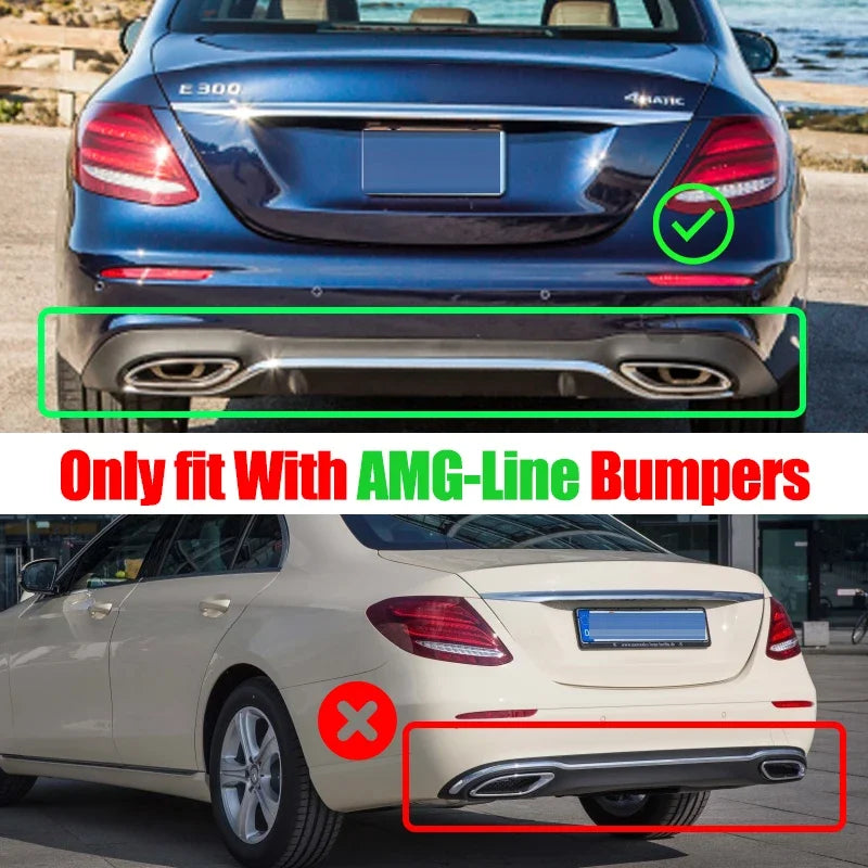 Kit completo Difusor Ponteiras C63 Mercedes W213 Para-Choques AMG

Rear Diffuser With Exhaust Tip For Mercedes-Benz W213 AMG E53 Style Bumper 2016-20