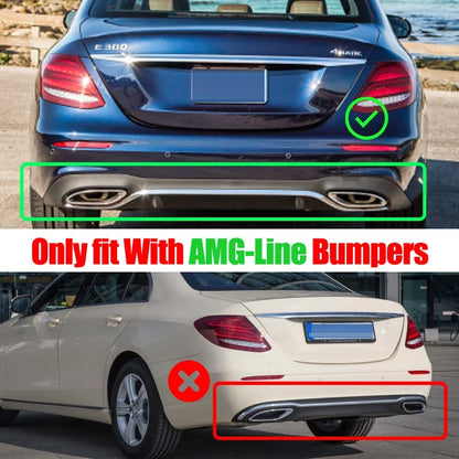 Kit completo Difusor Ponteiras C63 Mercedes W213 Para-Choques AMG

Rear Diffuser With Exhaust Tip For Mercedes-Benz W213 AMG E53 Style Bumper 2016-20