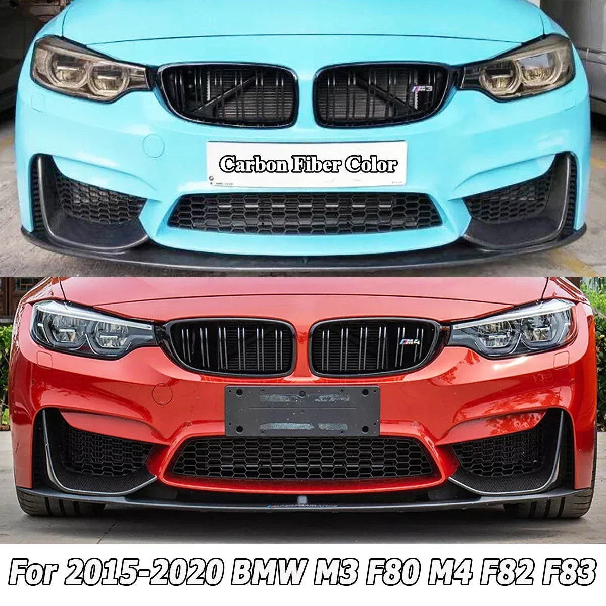 Lip Frontal BMW M3 OU M4 F80 F87 EM CARBONO AQUAPRINTE

Front Bumper Lip Spoiler Splitters For 2015-20 BMW M3 M4 Carbon Fiber Style 3pcs