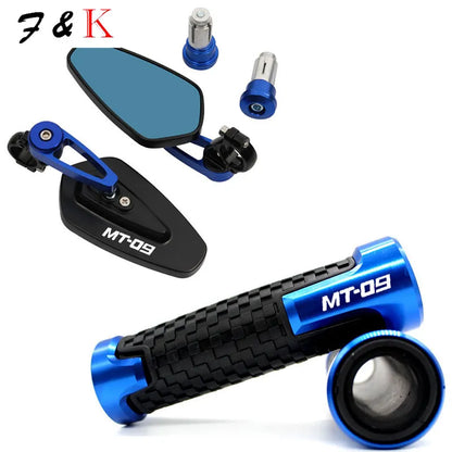 Punhos ou espelhos

FOR YAMAHA MT09 MT 09 MT-09 2013-2022 Motorcycle Aluminum Rear View Handle Bar End Side Rearview Mirrors handlebar Grips