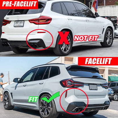 Difusor com Stop F1  BMW X3 G01 LCI M Sport 2022+   Preto brilhante ou carbono Aquaprint