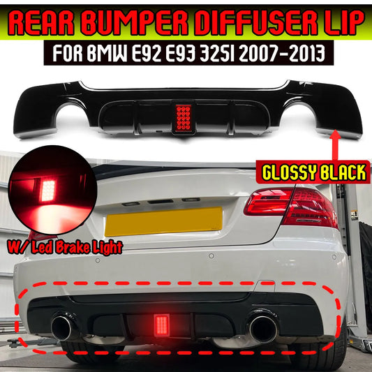 Difusor Mperfomance Bmw E92 E93 Com ou sem Stop Tipo F1

New Car Rear Bumper Diffuser Lip Spoiler w/LED Brake Light For BMW E92 E93 325i M Sport 2007-2013 Rear Bumper Splitter Protector