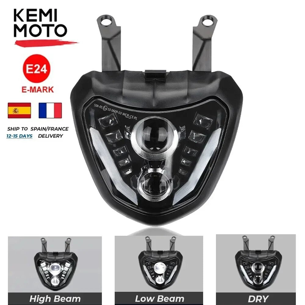 Headlight MT07 2014-2017 LED Headlamp E-mark Projector DRL Assembly Waterproof Lights For Yamaha MT 07 MT-07 FZ07 2015 2016 Led