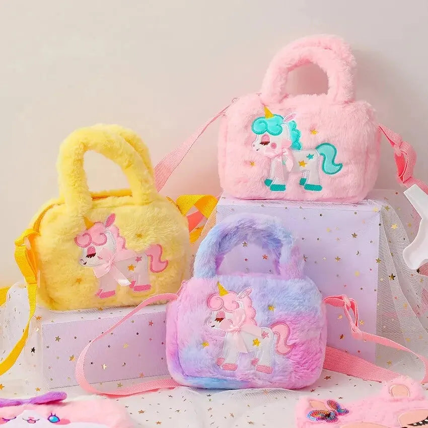 Jouet de sac en peluche licorne à bandoulière pour enfant