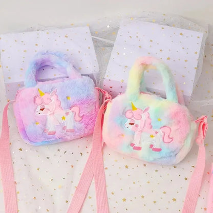 Jouet de sac en peluche licorne à bandoulière pour enfant