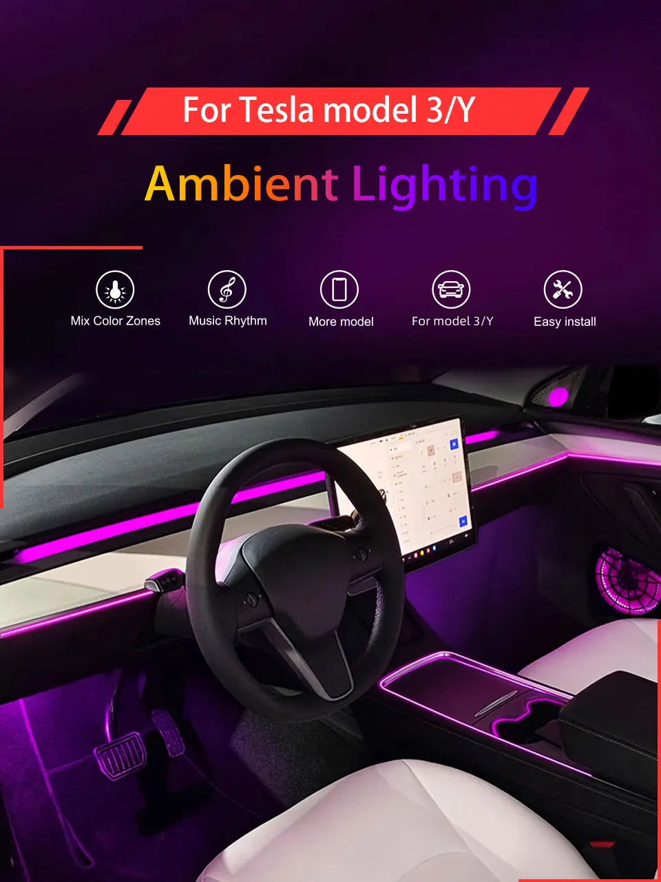 Kit Luzes Interior Tesla 3 e Y

Tesla For Model 3 Y Symphony Special LED RGB Atmosphere Light Radiant Carving 512 Color Mobile App Vehicle Screen Color Control