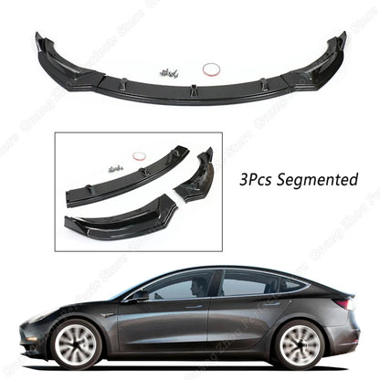 Lèvre avant Tesla

 Déflecteur de lèvre de pare-choc avant de voiture, 3 pièces, Kit de carrosserie, séparateur de becquet, diffuseur, protection pour Tesla modèle 3 segmenté, nouveau