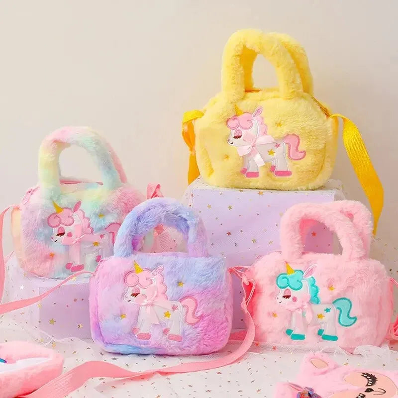 Jouet de sac en peluche licorne à bandoulière pour enfant