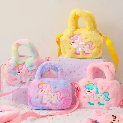 Jouet de sac en peluche licorne à bandoulière pour enfant