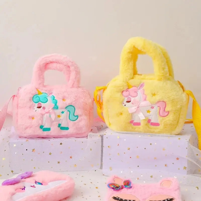 Jouet de sac en peluche licorne à bandoulière pour enfant