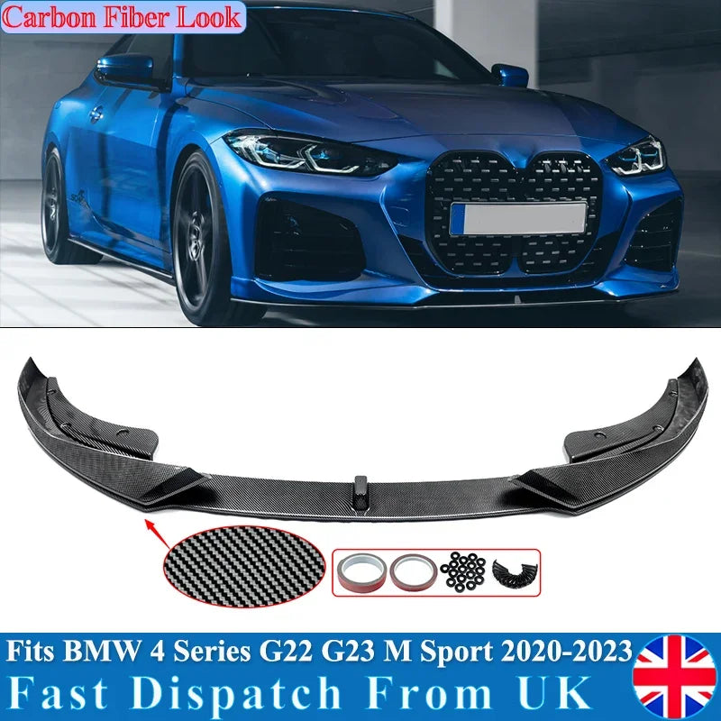 Lip Frontal BMW 4 Series G22 G23 M Performance Carbono  Aquaprint

For BMW 4 Series G22 G23 M Performance Front Lip Splitter Carbon Look AC Style