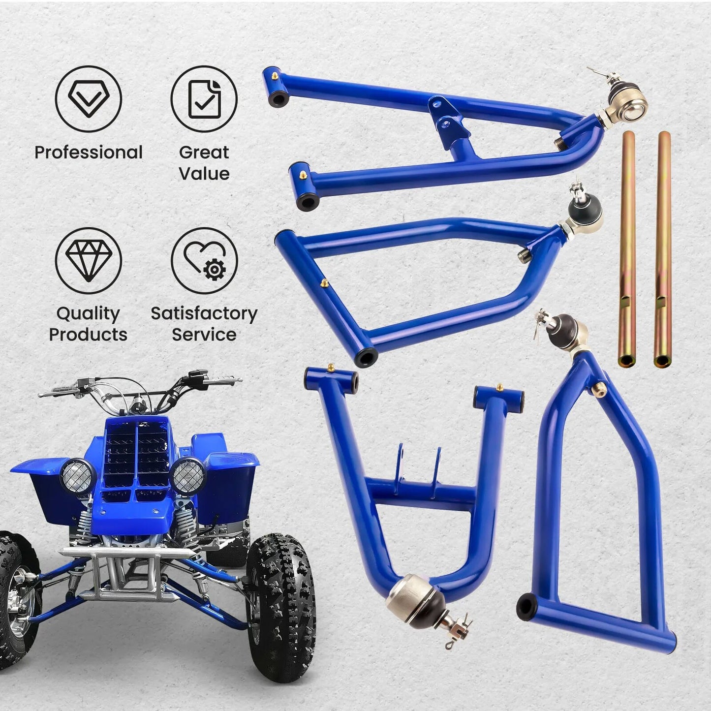 Stainless Sport Extended A-Arms +2" Wider For Yamaha Banshee 350 YFZ350 91-2006 Front Wider Extender ATV Spring