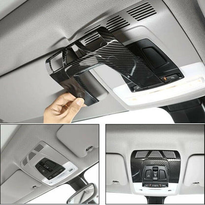 Couvercle de lumière en Fiber de carbone, panneau de lampe de lecture avant, garniture de décoration pour BMW série 1/2/3 F20 F45 F30 F34 X5 F15 X6 F16