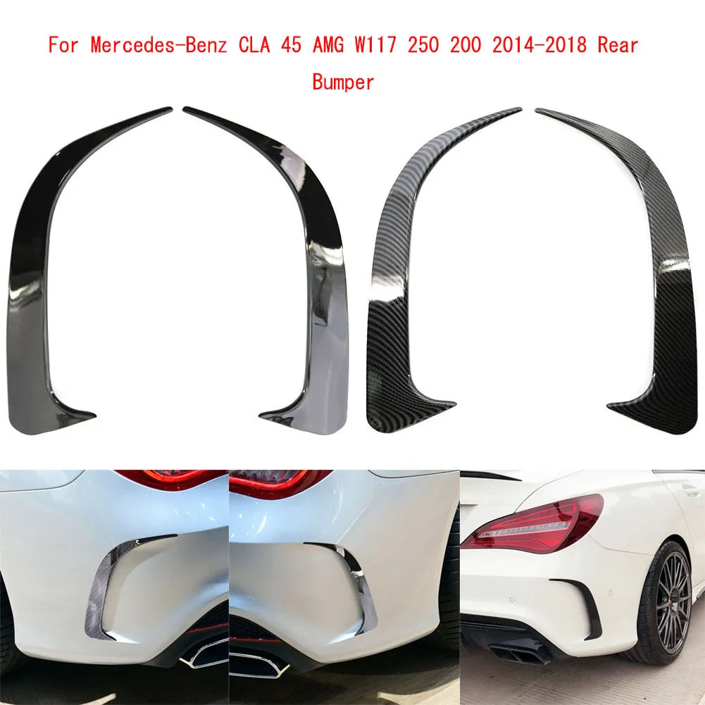 Slits Par-Choques Traseiro Mercedes Cla W117 Apenas Para-Choques AMG

For Mercedes-Benz CLA 45 AMG W117 250 200 2014-2018 Gloss Black ABS Rear Bumper Lip Spoiler Canards Vents Free Shipping