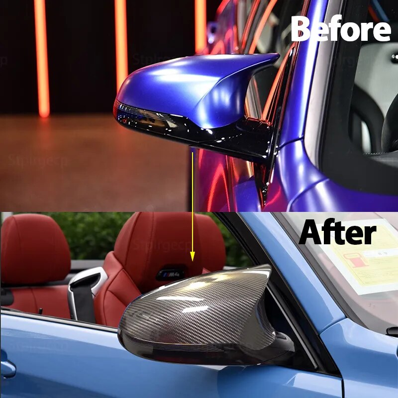 Couvre-rétroviseurs en carbone véritable
 BMW M2 18-21,
 M3 F80 M4 F82 14-20