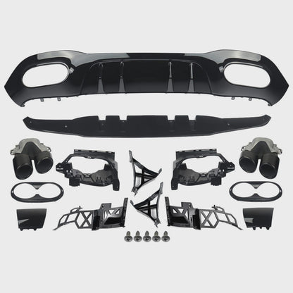 Kit Complet A45 Embouts Diffuseurs Mercedes W177 AMG Pare-Chocs

 Diffuseur de lèvre de pare-chocs arrière de voiture, pour Mercedes Benz W177 AMG Line 2019 – 2020 classe A A45 A180 A200 A220 A250 avec embout d'échappement de silencieux