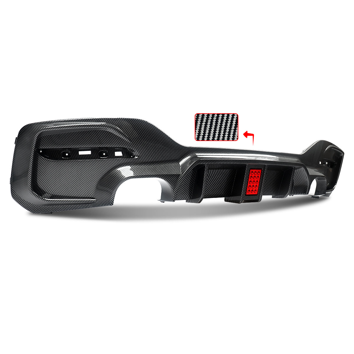 Difusor M Performance com stop estilo F1 Bmw F20 Lci Carbon Aquaprint