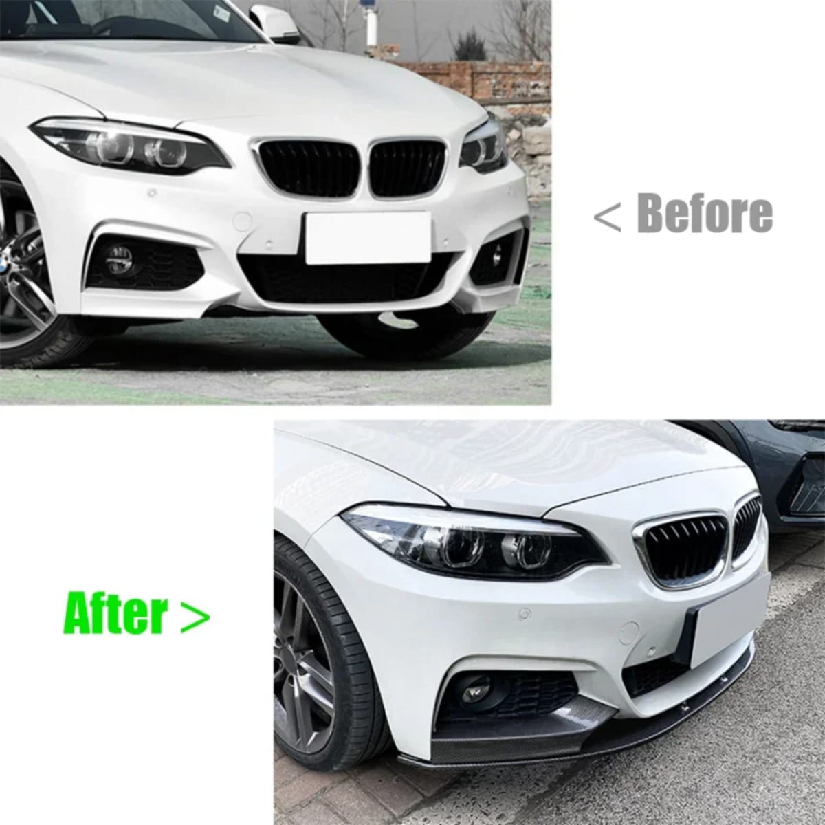 Lip frontal Bmw f22 carbono Aquaprint lamina dividida