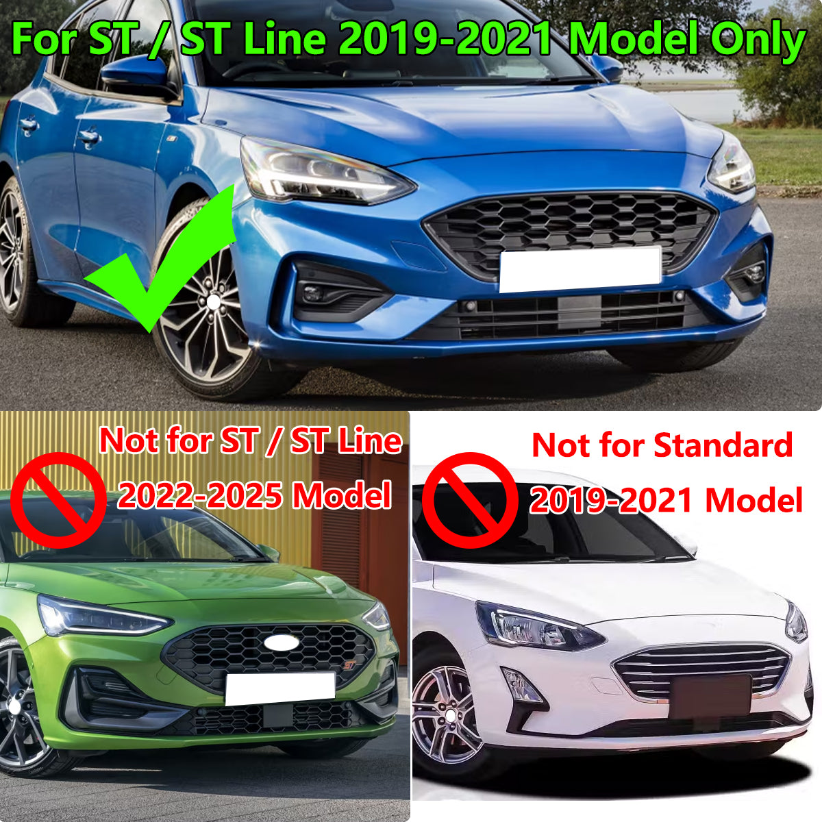 Grelha Inferior do Parachoques Frontal com Molduras para Ford Focus Mk4 ST-LINE – Anos 2018 a 2021