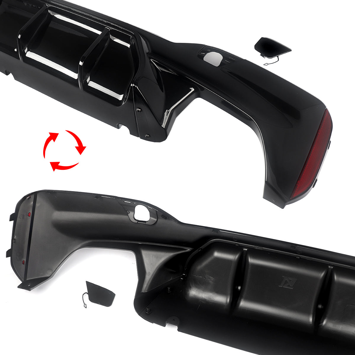 Difusor Traseiro Desportivo para BMW Série 5 (G30) (G31)– Estilo M Sport / Glossy Black