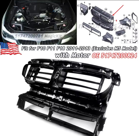 Suporte do Radiador com Conduta de Ar para BMW Série 5 (F10, F11, F18) – Anos 2011 a 2016