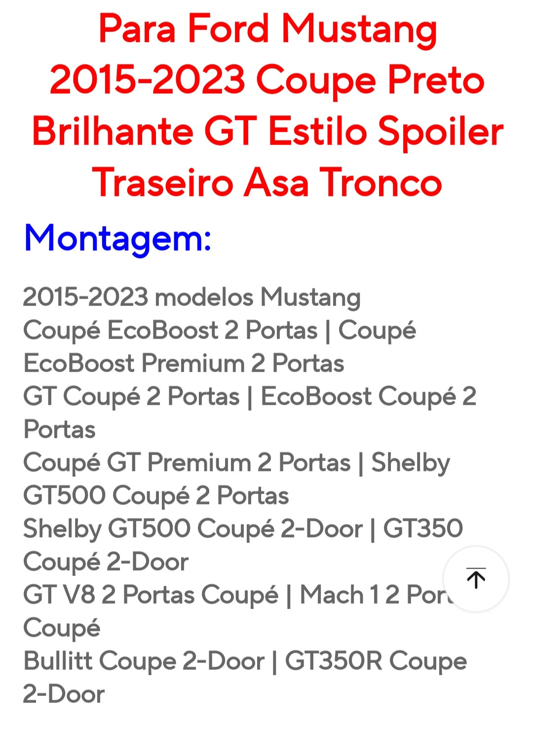 Aileiron/Spoiler Ford Mustang