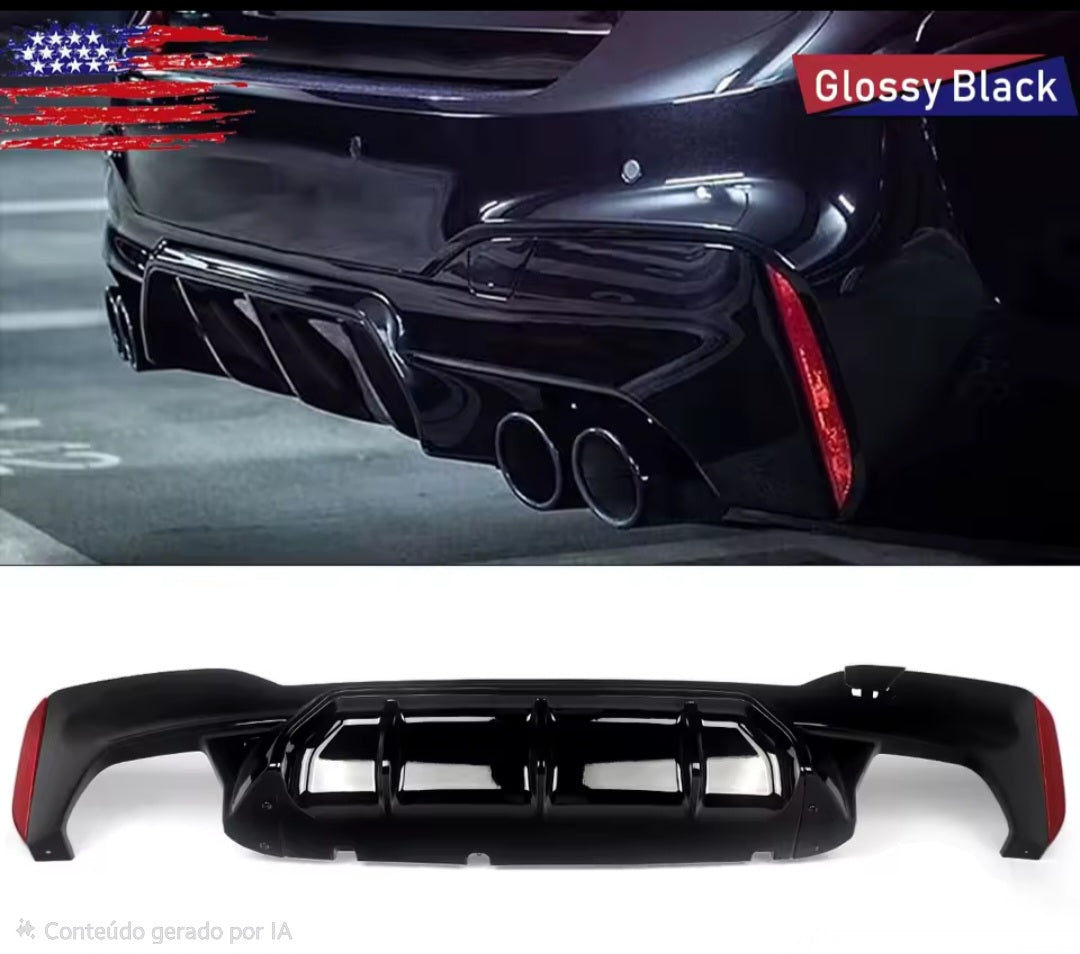 Difusor Traseiro Desportivo para BMW Série 5 (G30) (G31)– Estilo M Sport / Glossy Black